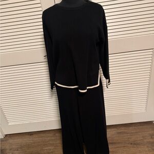 Elegant Black Women's Knit Set